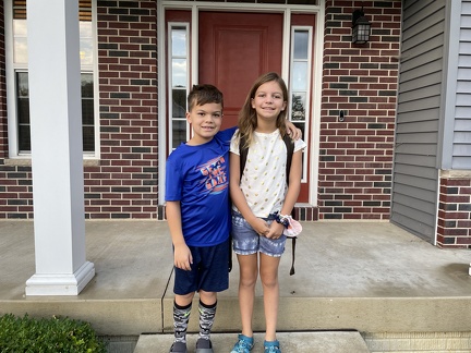 First Day of School 2021 - JB and Greta2
